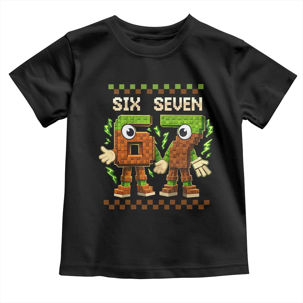 Six Seven Brainrot Italian Funny 67 Toddler T Shirt Checkered Kids Gaming Meme TS10 Black Print Your Wear