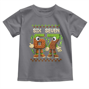 Six Seven Brainrot Italian Funny 67 Toddler T Shirt Checkered Kids Gaming Meme TS10 Charcoal Print Your Wear
