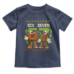 Six Seven Brainrot Italian Funny 67 Toddler T Shirt Checkered Kids Gaming Meme TS10 Navy Print Your Wear