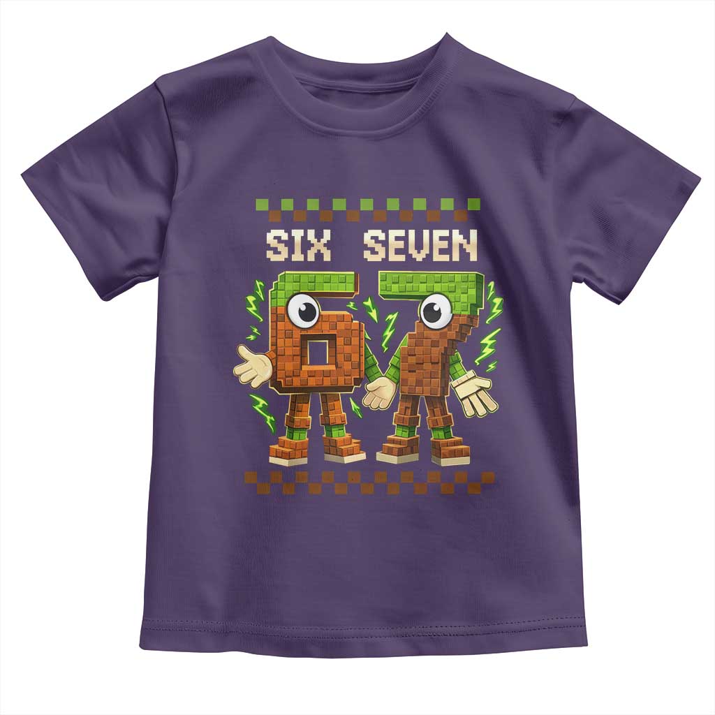 Six Seven Brainrot Italian Funny 67 Toddler T Shirt Checkered Kids Gaming Meme TS10 Purple Print Your Wear