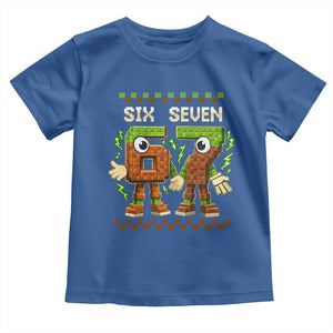 Six Seven Brainrot Italian Funny 67 Toddler T Shirt Checkered Kids Gaming Meme TS10 Royal Blue Print Your Wear