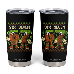Six Seven Brainrot Italian Funny 67 Tumbler Cup Checkered Kids Gaming Meme TS10 Black Print Your Wear