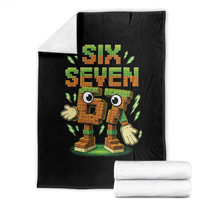 Six Seven Brainrot Italian Funny 67 Kids Gaming Meme Throw Blanket TS10 Black Print Your Wear