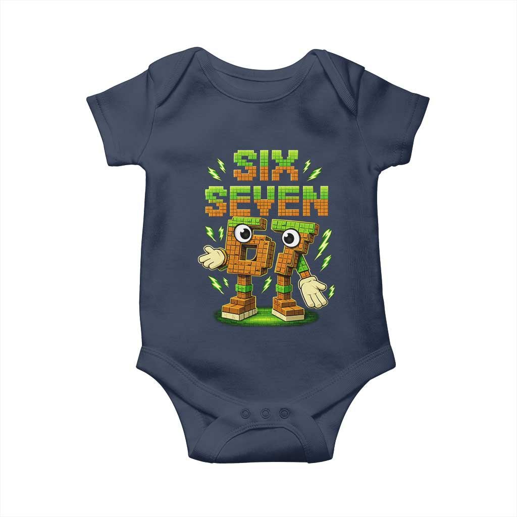 Six Seven Brainrot Italian Funny 67 Kids Gaming Meme Baby Onesie TS10 Navy Print Your Wear