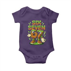 Six Seven Brainrot Italian Funny 67 Kids Gaming Meme Baby Onesie TS10 Purple Print Your Wear