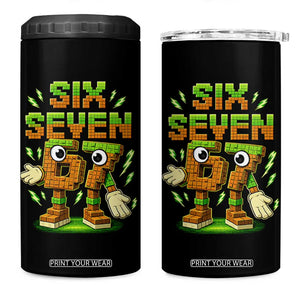 Six Seven Brainrot Italian Funny 67 Kids Gaming Meme 4 in 1 Can Cooler Tumbler TS10 One Size: 16 oz Black Print Your Wear
