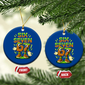 Six Seven Brainrot Italian Funny 67 Kids Gaming Meme Ceramic Ornament TS10 1pc Blue Print Your Wear