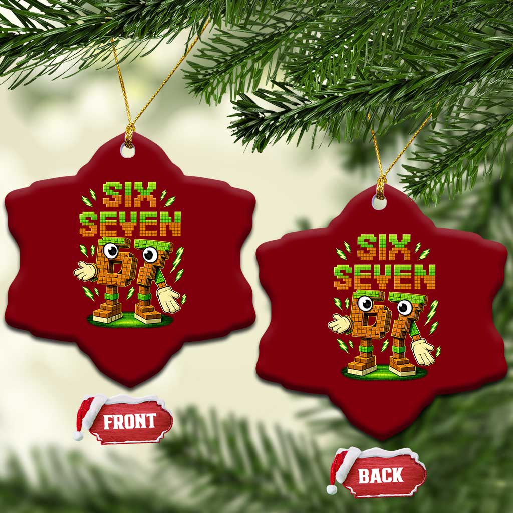 Six Seven Brainrot Italian Funny 67 Kids Gaming Meme Ceramic Ornament TS10 Print Your Wear