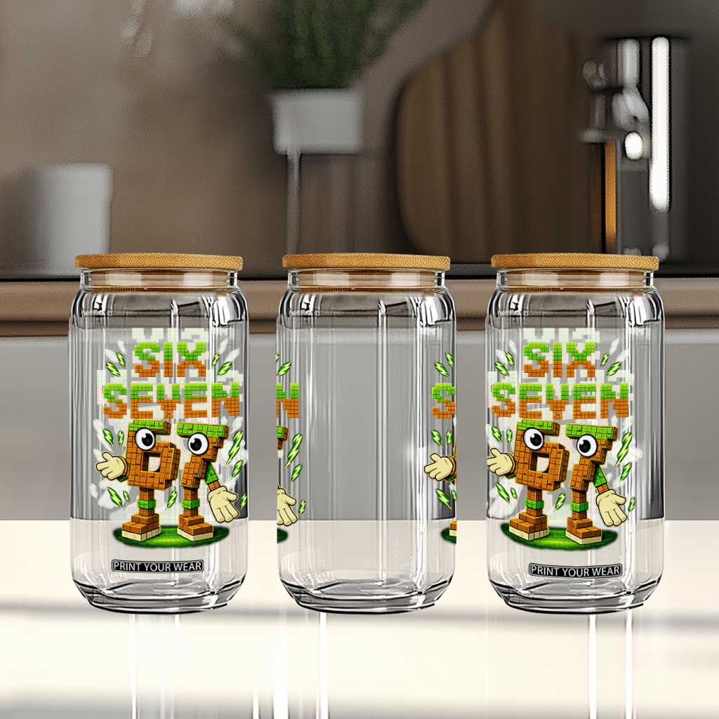 Six Seven Brainrot Italian Funny 67 Kids Gaming Meme Glass Can TS10 Print Your Wear