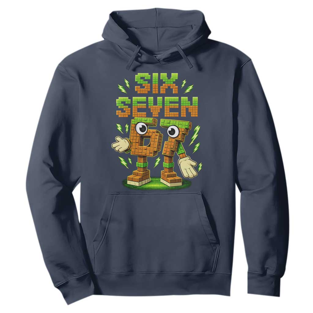 Six Seven Brainrot Italian Funny 67 Kids Gaming Meme Hoodie TS10 Navy Print Your Wear