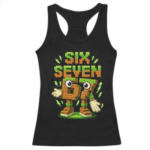 Six Seven Brainrot Italian Funny 67 Kids Gaming Meme Racerback Tank Top TS10 Black Print Your Wear