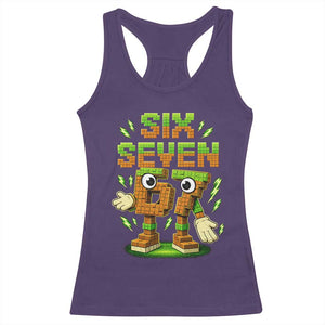 Six Seven Brainrot Italian Funny 67 Kids Gaming Meme Racerback Tank Top TS10 Purple Print Your Wear