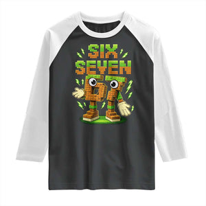 Six Seven Brainrot Italian Funny 67 Kids Gaming Meme Raglan Shirt TS10 Black White Print Your Wear