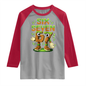 Six Seven Brainrot Italian Funny 67 Kids Gaming Meme Raglan Shirt TS10 Sport Gray Red Print Your Wear