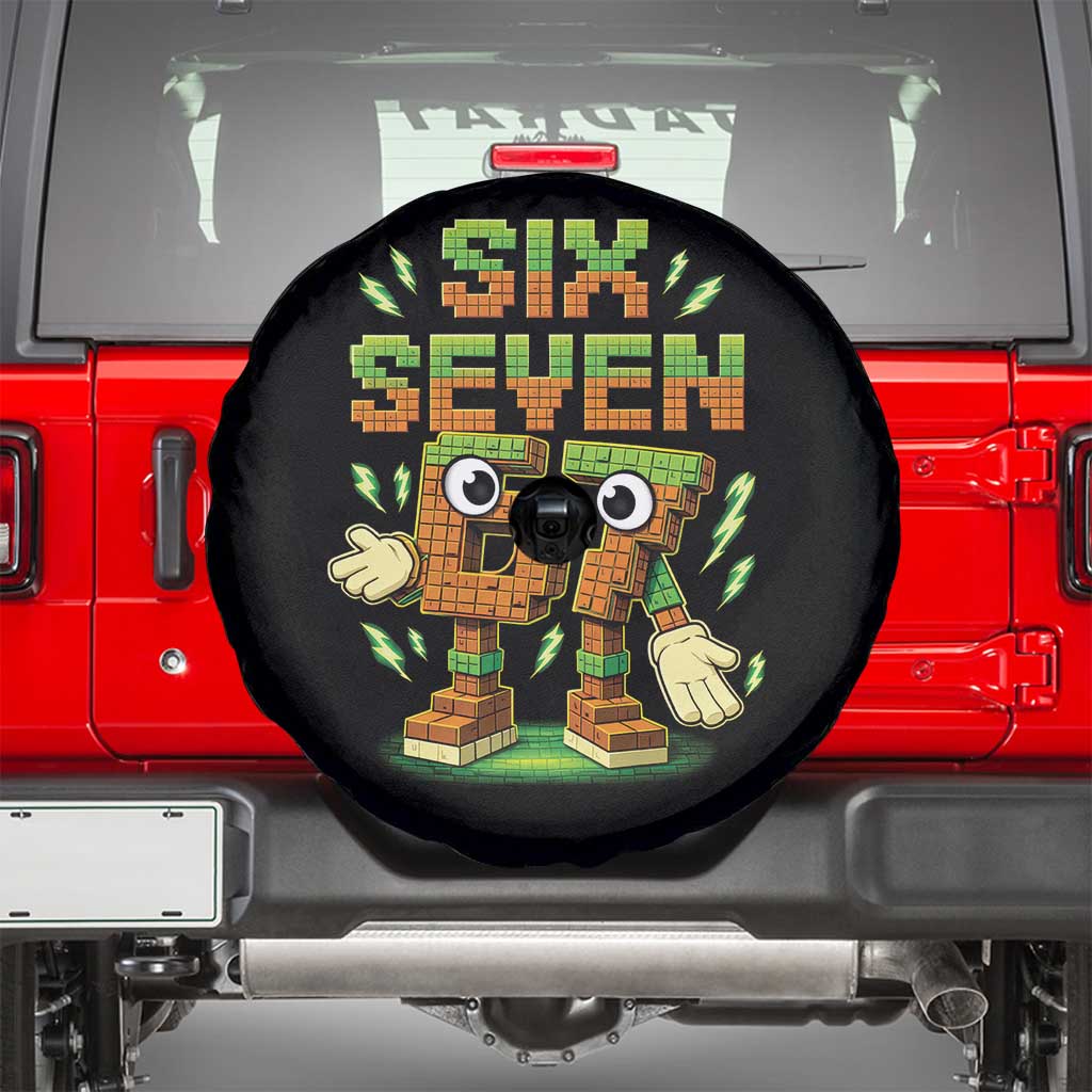 Six Seven Brainrot Italian Funny 67 Kids Gaming Meme Spare Tire Cover TS10 Black Print Your Wear