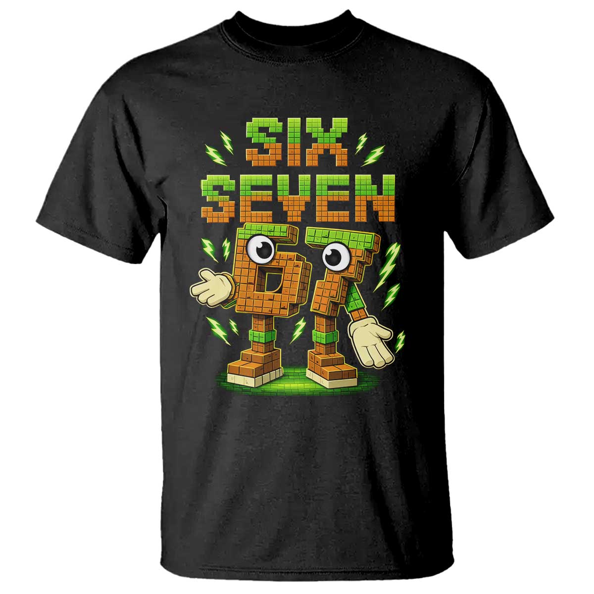 Six Seven Brainrot Italian Funny 67 Kids Gaming Meme T Shirt TS10 Black Print Your Wear