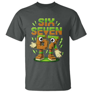 Six Seven Brainrot Italian Funny 67 Kids Gaming Meme T Shirt TS10 Dark Heather Print Your Wear