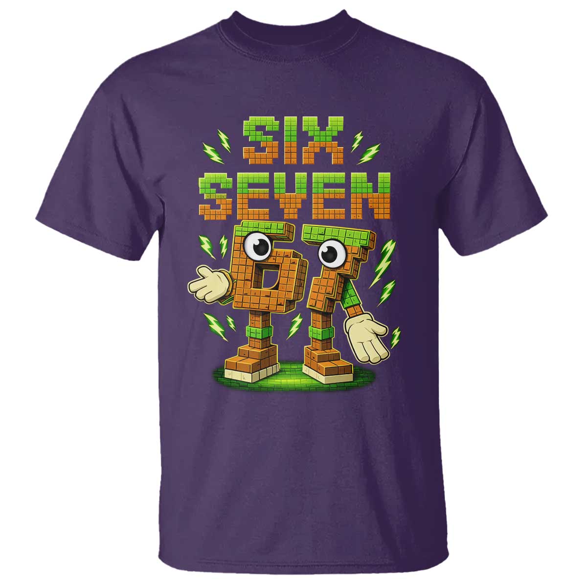 Six Seven Brainrot Italian Funny 67 Kids Gaming Meme T Shirt TS10 Purple Print Your Wear