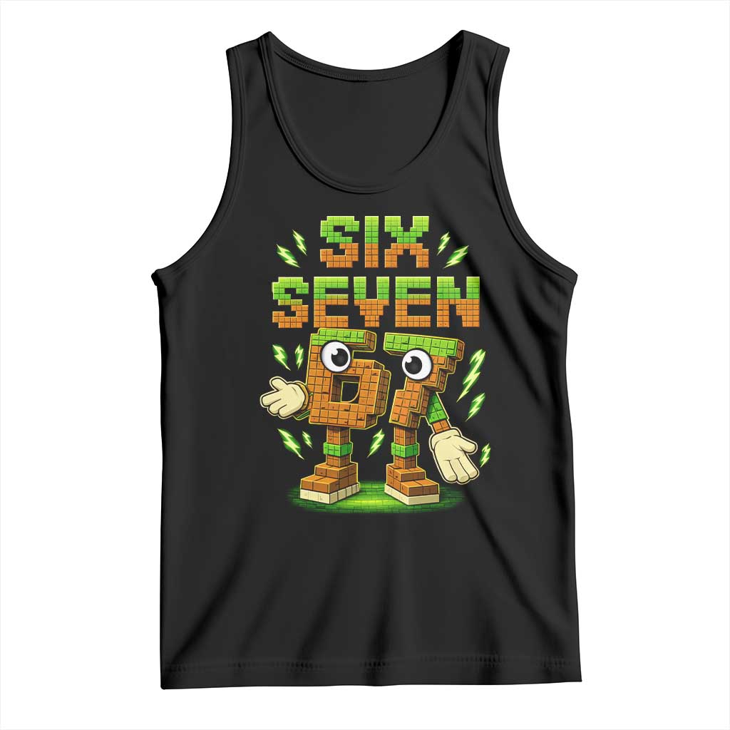 Six Seven Brainrot Italian Funny 67 Kids Gaming Meme Tank Top TS10 Black Print Your Wear