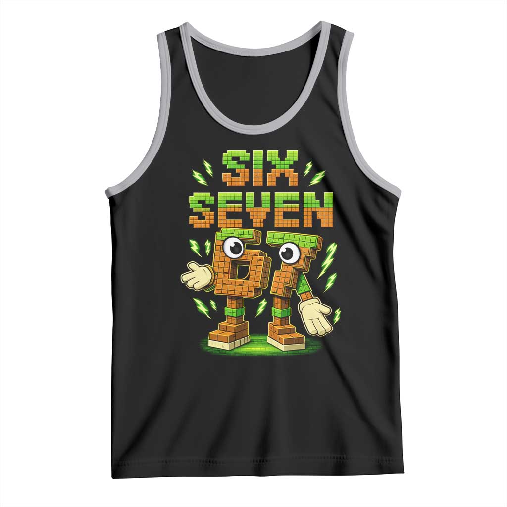 Six Seven Brainrot Italian Funny 67 Kids Gaming Meme Tank Top TS10 Black Athletic Heather Print Your Wear