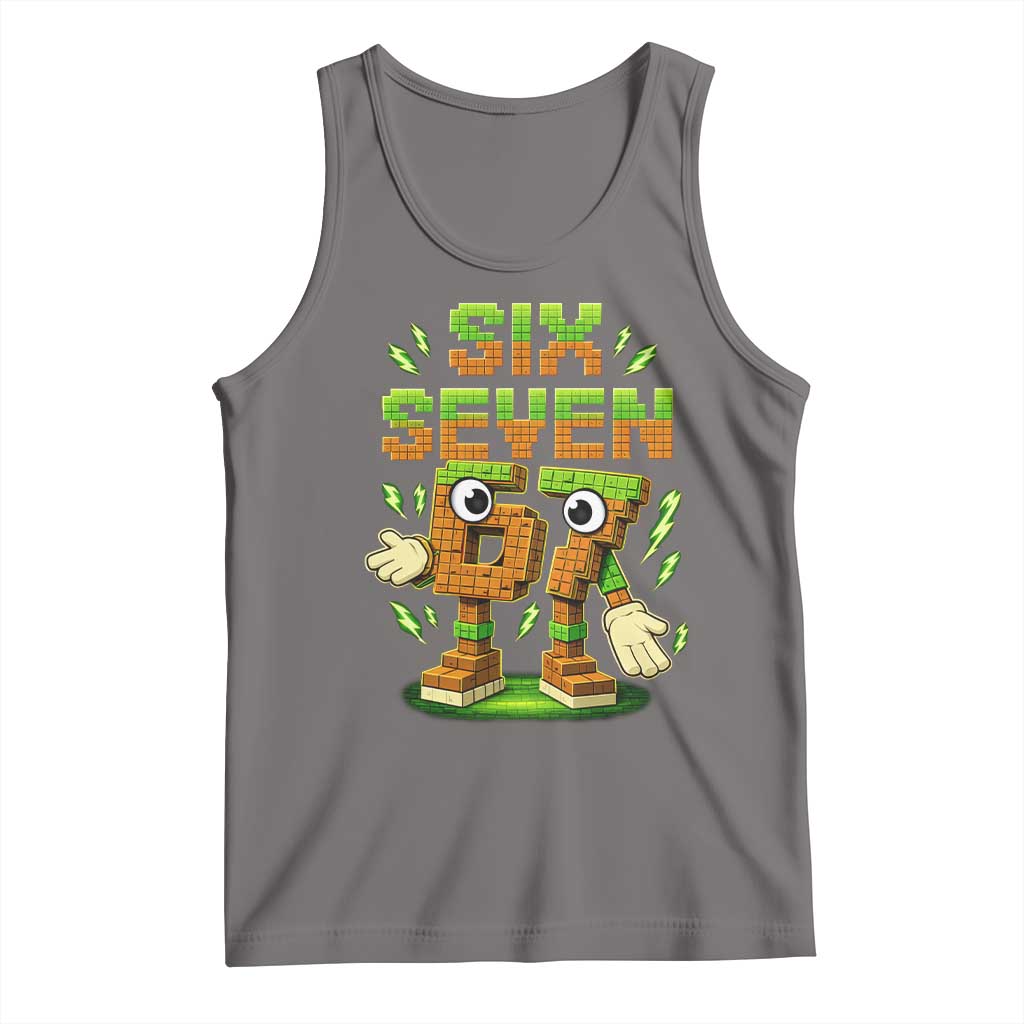 Six Seven Brainrot Italian Funny 67 Kids Gaming Meme Tank Top TS10 Deep Heather Print Your Wear