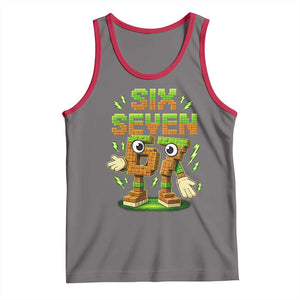 Six Seven Brainrot Italian Funny 67 Kids Gaming Meme Tank Top TS10 Deep Heather Red Print Your Wear