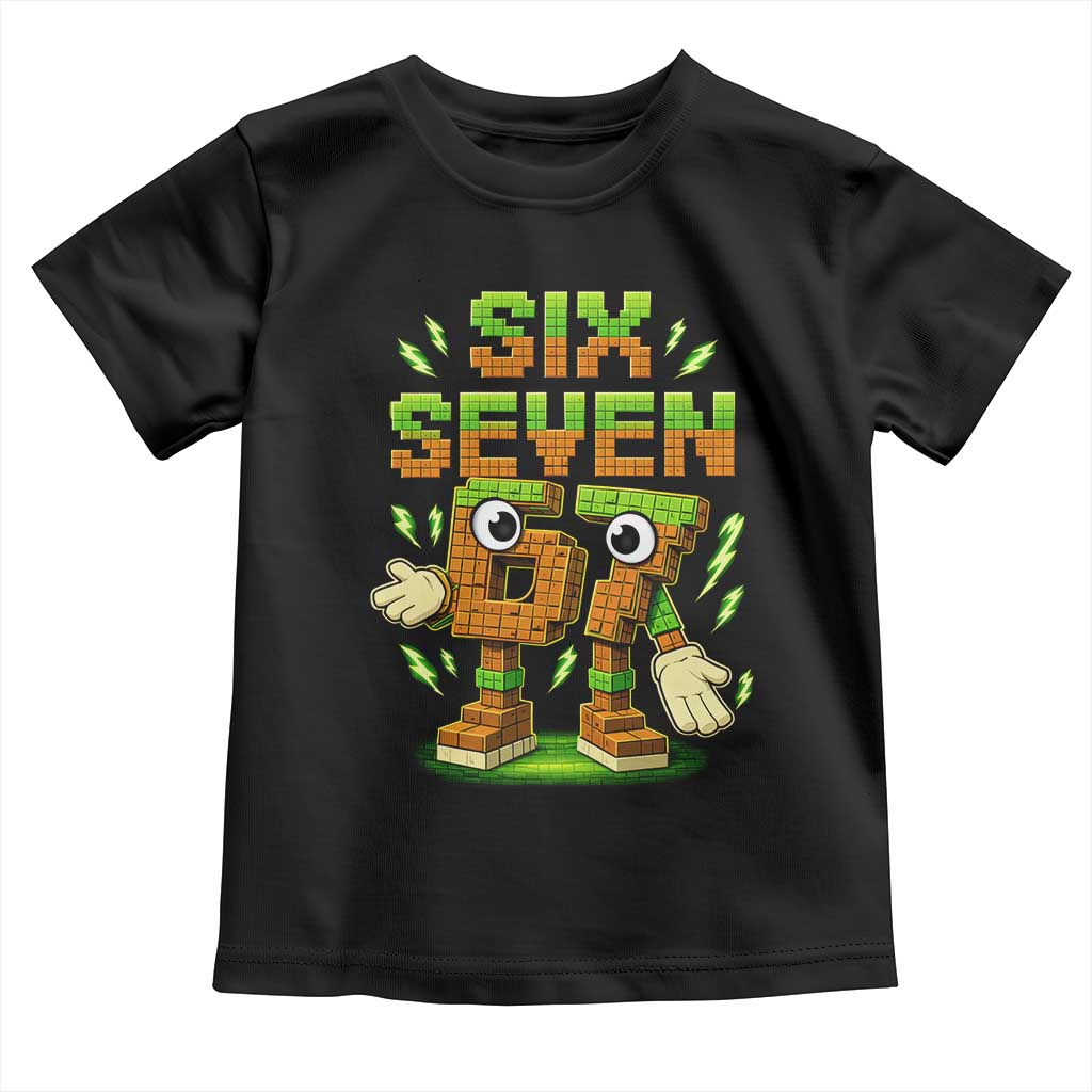 Six Seven Brainrot Italian Funny 67 Kids Gaming Meme Toddler T Shirt TS10 Black Print Your Wear