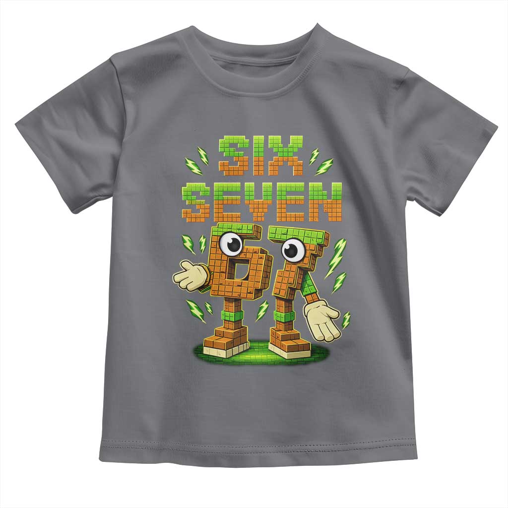 Six Seven Brainrot Italian Funny 67 Kids Gaming Meme Toddler T Shirt TS10 Charcoal Print Your Wear