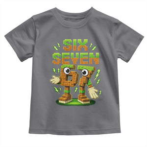 Six Seven Brainrot Italian Funny 67 Kids Gaming Meme Toddler T Shirt TS10 Charcoal Print Your Wear
