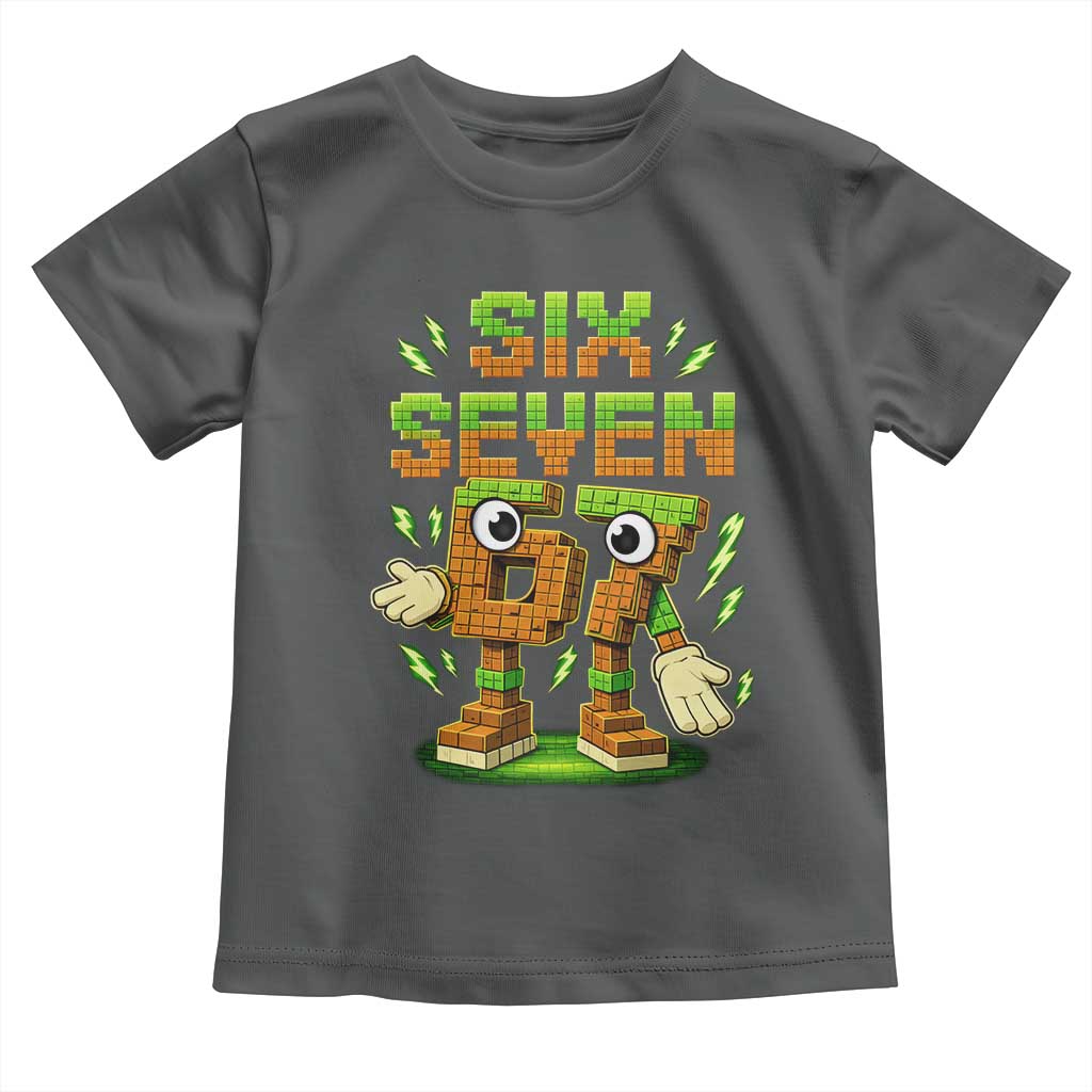 Six Seven Brainrot Italian Funny 67 Kids Gaming Meme Toddler T Shirt TS10 Dark Heather Print Your Wear