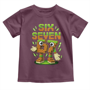Six Seven Brainrot Italian Funny 67 Kids Gaming Meme Toddler T Shirt TS10 Maroon Print Your Wear