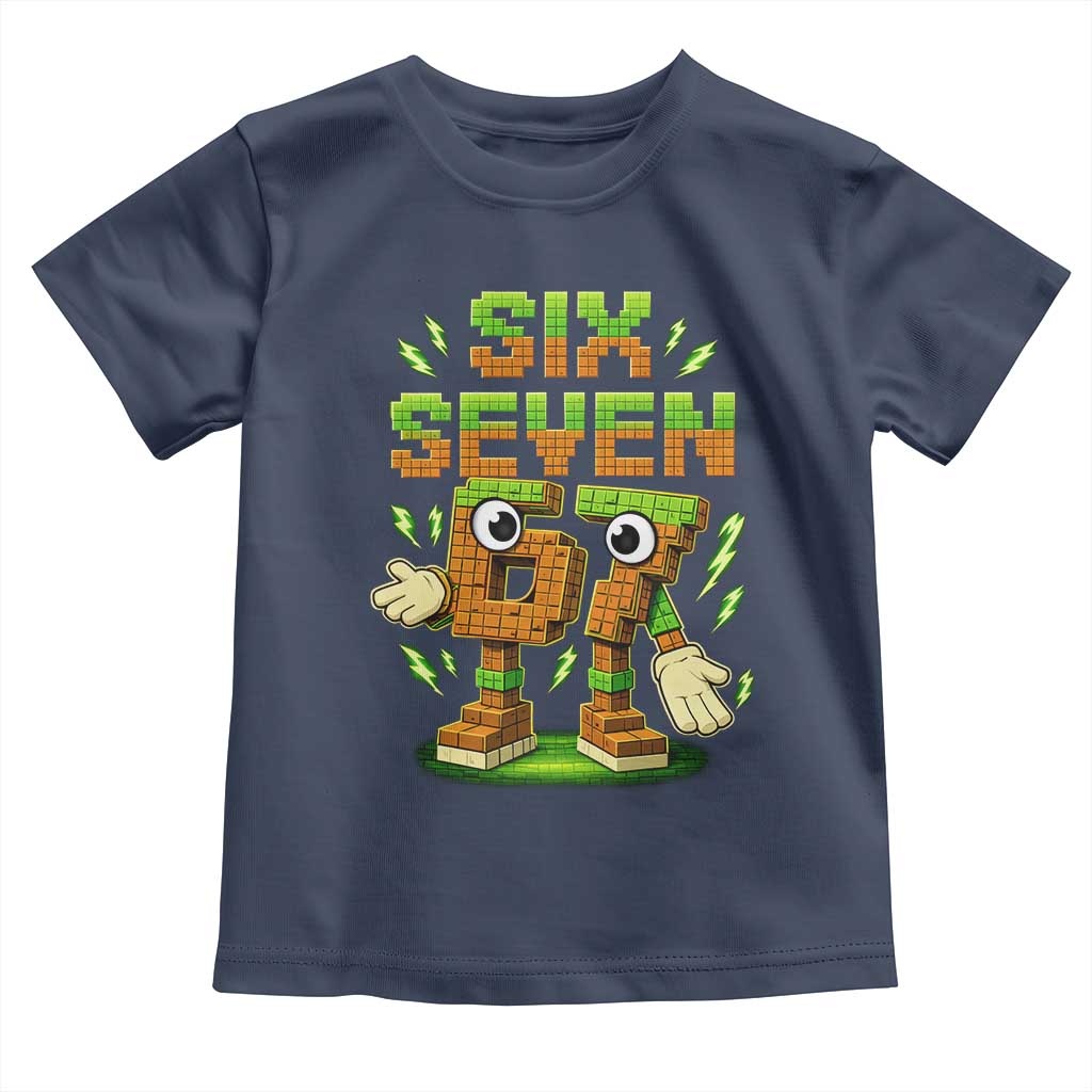 Six Seven Brainrot Italian Funny 67 Kids Gaming Meme Toddler T Shirt TS10 Navy Print Your Wear