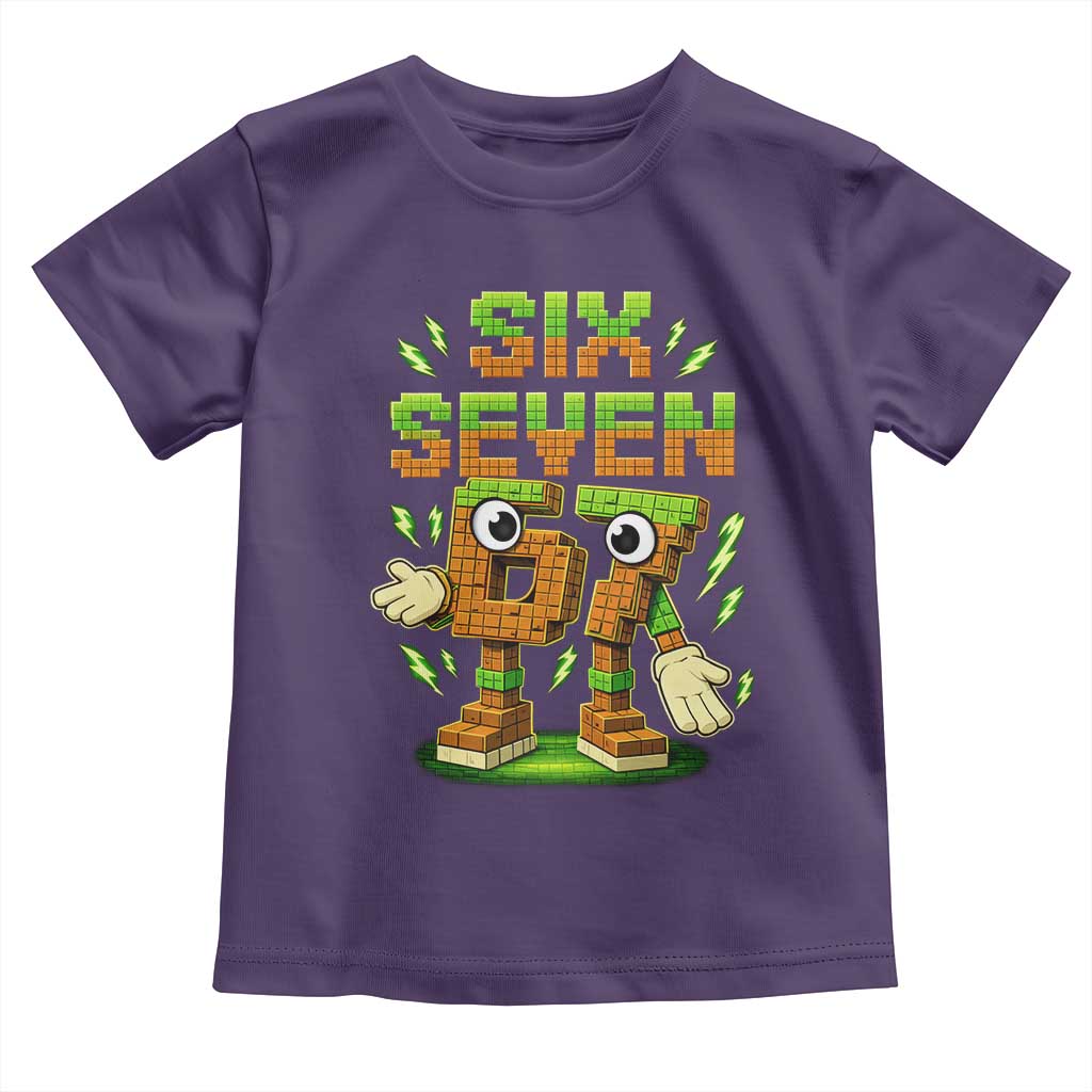 Six Seven Brainrot Italian Funny 67 Kids Gaming Meme Toddler T Shirt TS10 Purple Print Your Wear