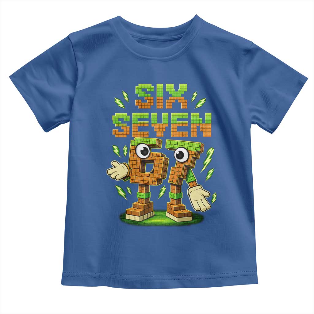 Six Seven Brainrot Italian Funny 67 Kids Gaming Meme Toddler T Shirt TS10 Royal Blue Print Your Wear