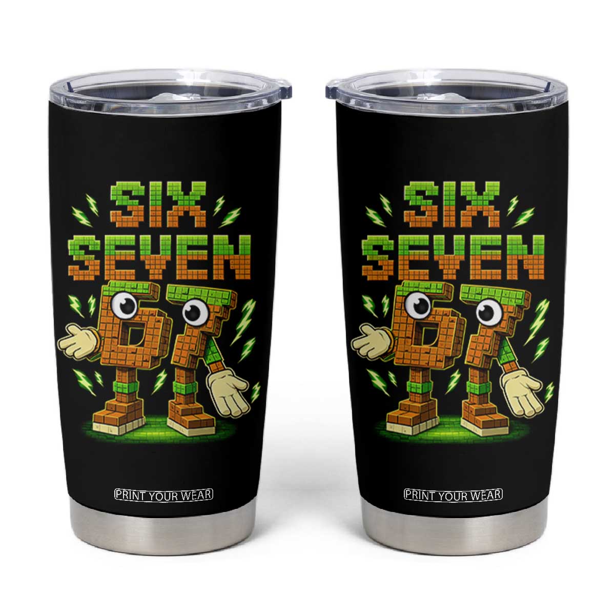 Six Seven Brainrot Italian Funny 67 Kids Gaming Meme Tumbler Cup TS10 Black Print Your Wear