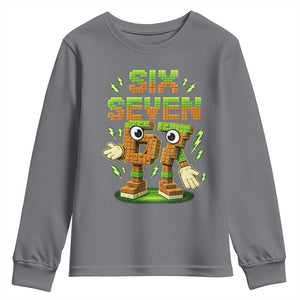 Six Seven Brainrot Italian Funny 67 Kids Gaming Meme Youth Sweatshirt TS10 Charcoal Print Your Wear