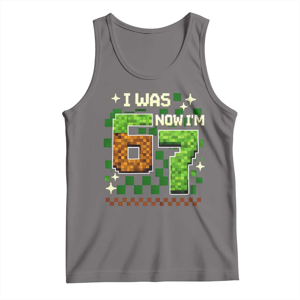 I Was 6 Now Im 7 Tank Top Funny Six Seven 7th Birthday 67 Gaming Meme TS10 Deep Heather Print Your Wear