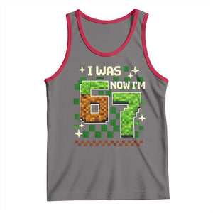 I Was 6 Now Im 7 Tank Top Funny Six Seven 7th Birthday 67 Gaming Meme TS10 Deep Heather Red Print Your Wear