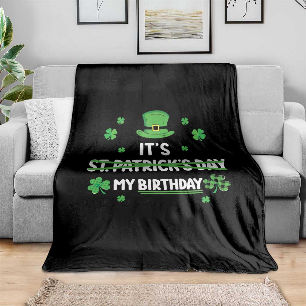 Funny Birthday St Patricks Day Throw Blanket Funny Shamrock Born Lucky Irish Bday TS10 Print Your Wear