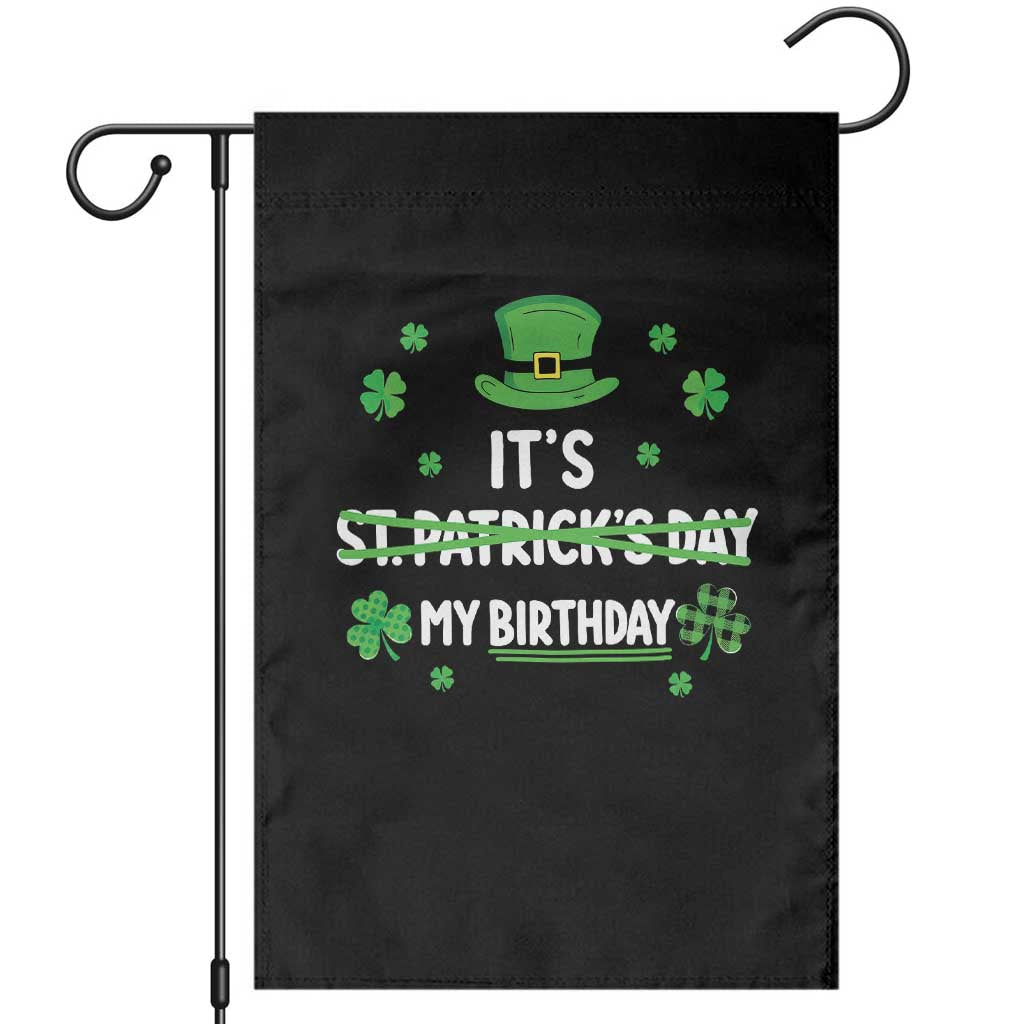 Funny Birthday St Patricks Day Garden Flag Funny Shamrock Born Lucky Irish Bday TS10 Black Print Your Wear