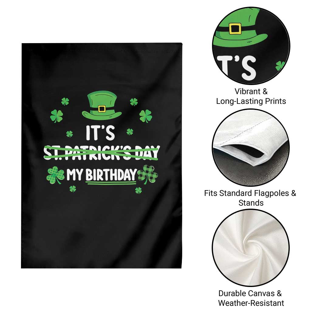 Funny Birthday St Patricks Day Garden Flag Funny Shamrock Born Lucky Irish Bday TS10 Print Your Wear