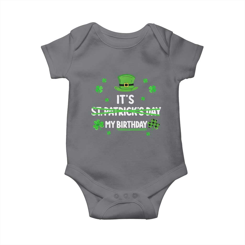 Funny Birthday St Patricks Day Baby Onesie Funny Shamrock Born Lucky Irish Bday TS10 Charcoal Print Your Wear