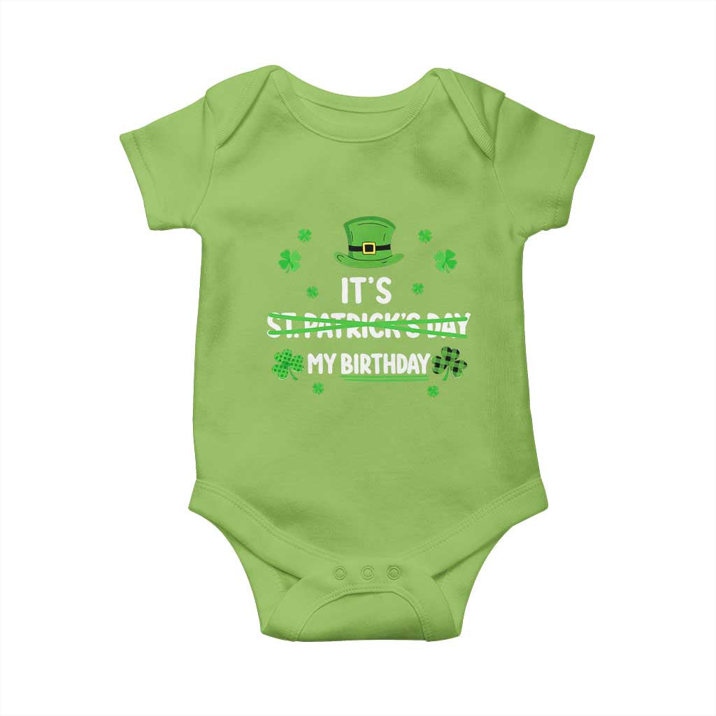 Funny Birthday St Patricks Day Baby Onesie Funny Shamrock Born Lucky Irish Bday TS10 Lime Print Your Wear