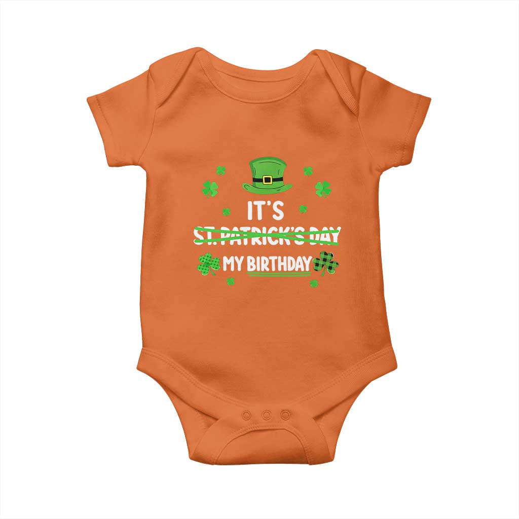 Funny Birthday St Patricks Day Baby Onesie Funny Shamrock Born Lucky Irish Bday TS10 Orange Print Your Wear