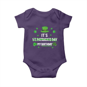 Funny Birthday St Patricks Day Baby Onesie Funny Shamrock Born Lucky Irish Bday TS10 Purple Print Your Wear