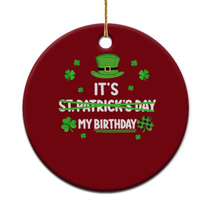 Funny Birthday St Patricks Day Ceramic Ornament Funny Shamrock Born Lucky Irish Bday TS10 1pc Red Print Your Wear