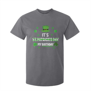Funny Birthday St Patricks Day T Shirt For Kid Funny Shamrock Born Lucky Irish Bday TS10 Charcoal Print Your Wear