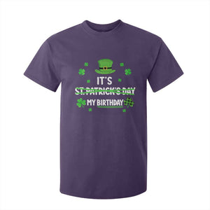 Funny Birthday St Patricks Day T Shirt For Kid Funny Shamrock Born Lucky Irish Bday TS10 Purple Print Your Wear