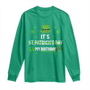 Funny Birthday St Patricks Day Long Sleeve Shirt Funny Shamrock Born Lucky Irish Bday TS10 Irish Green Print Your Wear