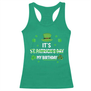 Funny Birthday St Patricks Day Racerback Tank Top Funny Shamrock Born Lucky Irish Bday TS10 Irish Green Print Your Wear
